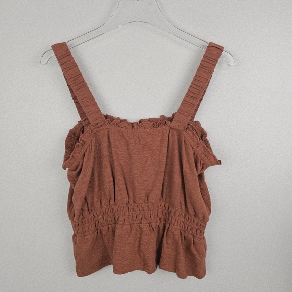NWT Marine Layer Dylan Smocked Sleeveless Tank Tank in Baked Clay - Picture 3 of 8